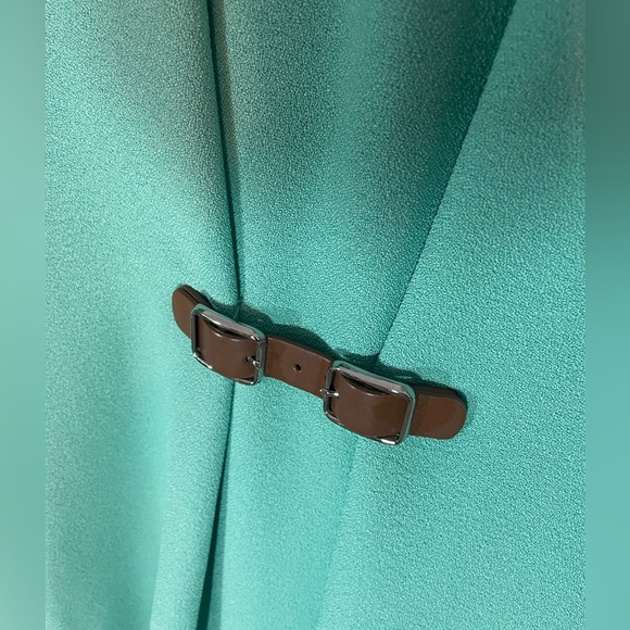 Tibi NWT Mica Crepe Dress with Buckle Detail, Shirred Neck NYC Designer‎ - Picture 6 of 10